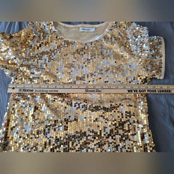 Anna-kaci California Medium Gold Sequin Women's Top - Picture 7 of 7
